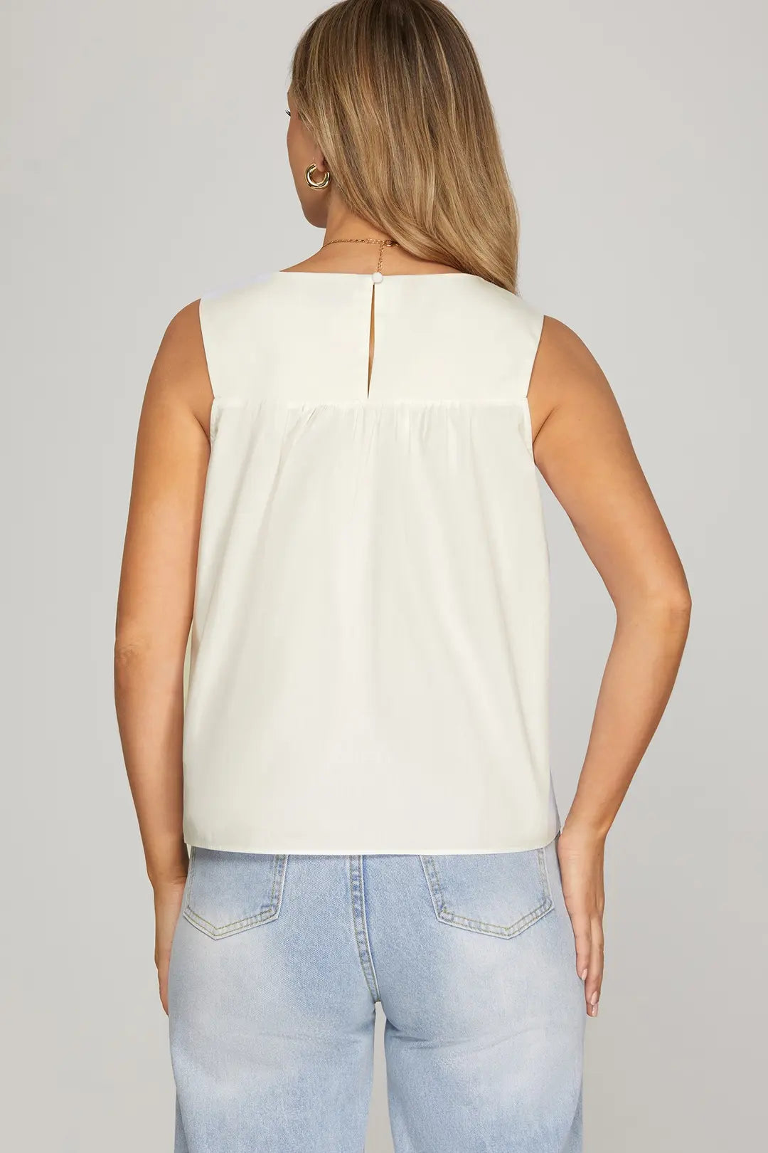 Sleeveless Ruffle White Top - Little Jill & Co.