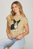 DROP SLEEVE DOG PATTERN SWEATER