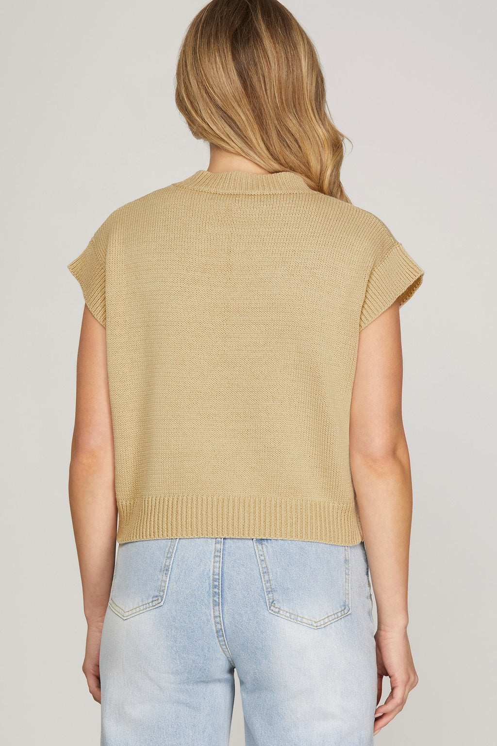 DROP SLEEVE DOG PATTERN SWEATER