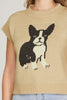 DROP SLEEVE DOG PATTERN SWEATER