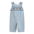 Blue Pinstripe Mallard Duck Smocked Longalls