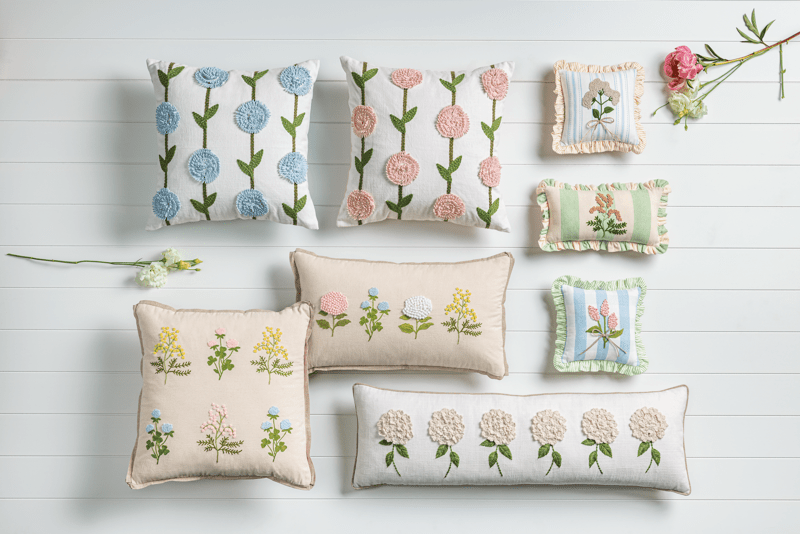 White Floral Embroider Pillow