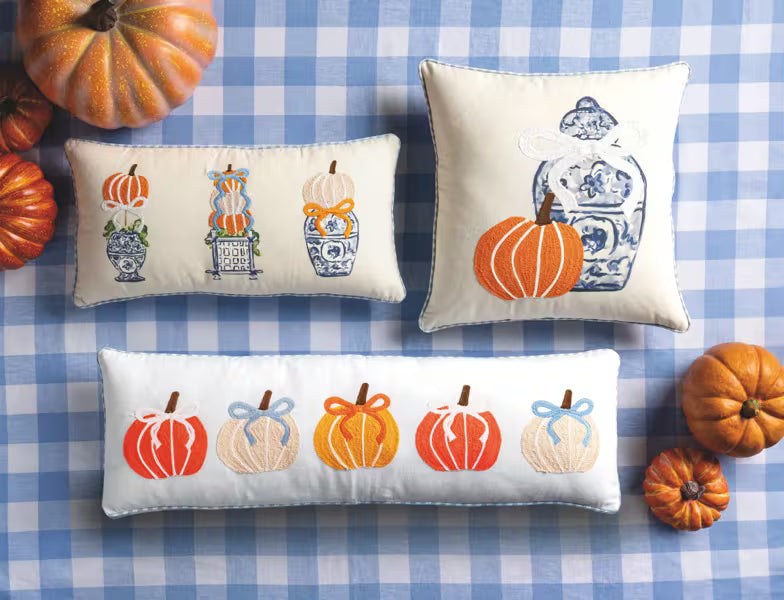 Lumbar Pumkin Topiary Pillow