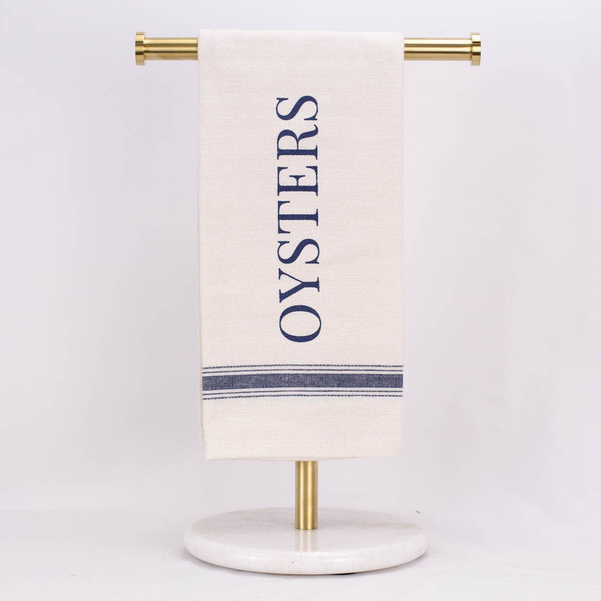Oysters Hand Towel   Cream/Navy   20x28 - Little Jill & Co.
