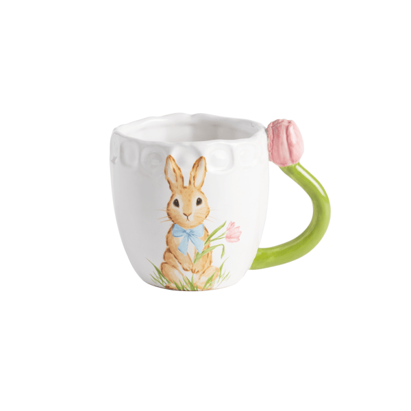 Pink Tulip Handle Mug - Little Jill & Co.