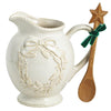 White Christmas Wreath Pitcher