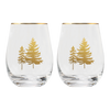 Trees Stemless Wine Glasses, Boxed Set of 2