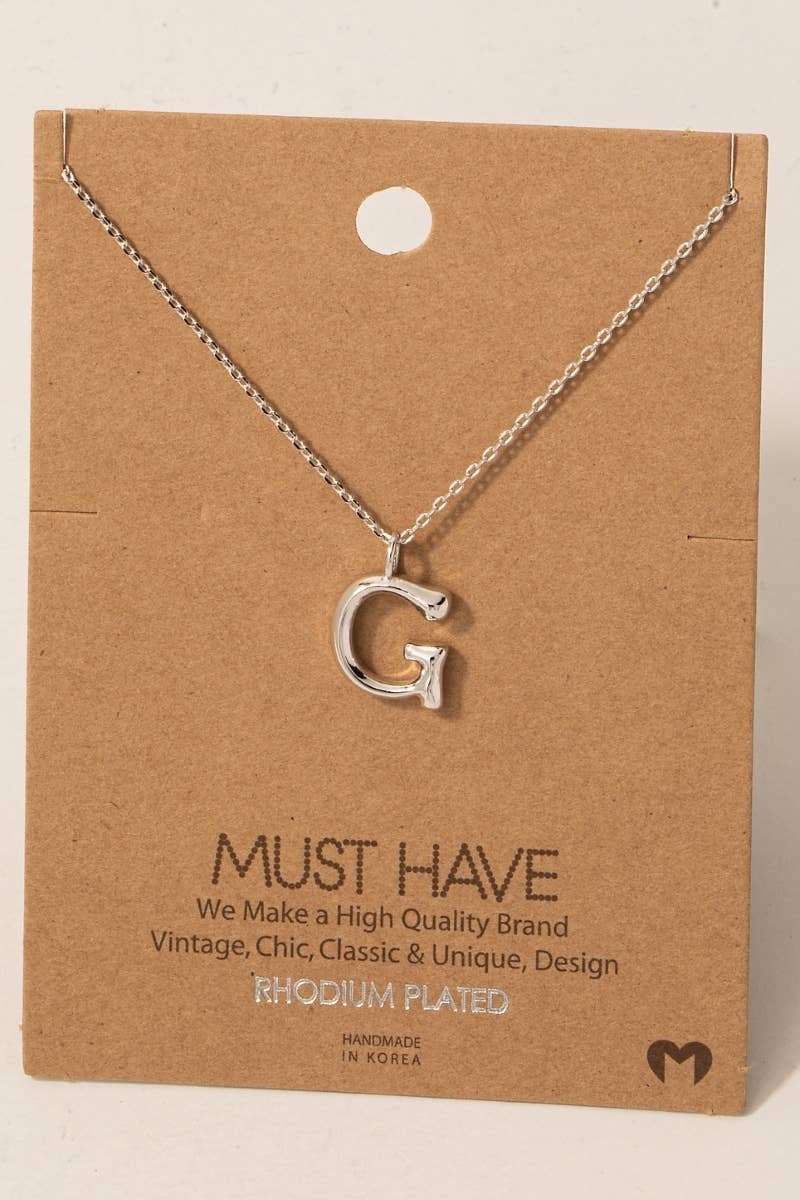 Gold Dipped Bubble Letter Pendant Necklace