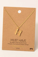 Gold Dipped Bubble Letter Pendant Necklace