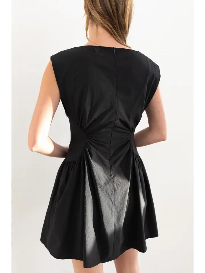 Black Cap Sleeve Mini Dress - Little Jill & Co.