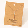 Pave Cross Pendant Chain Necklace