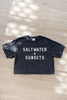 SALT WATER AND SUNSETS Cropped Mineral Graphic Top