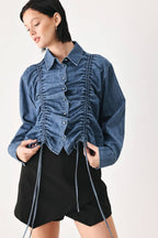 A lightweight denim top