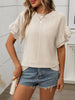 Solid Color Round Neck T-shirt Top