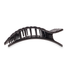 Flat Rectangle Hair Clip | Large | Jet Black Quilted