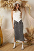 SS3503 SIDE SLIT PENCIL DENIM LONG SKIRT