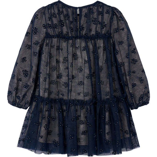 Tulle Printed Navy Dress