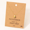 November Citrine Gem Pendant Necklace