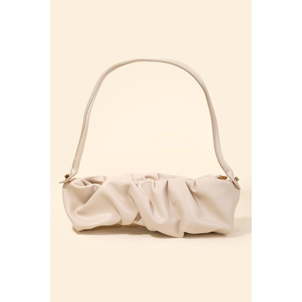 Faux Leather Rectangle Scrunch Fashion Bag