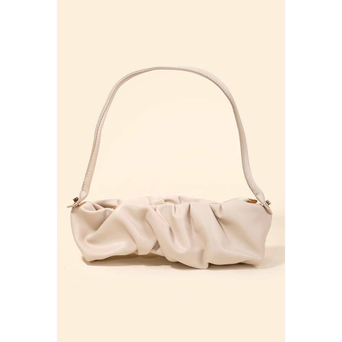 Faux Leather Rectangle Scrunch Fashion Bag