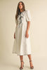Bow Tie Short Sleeve Midi Dress