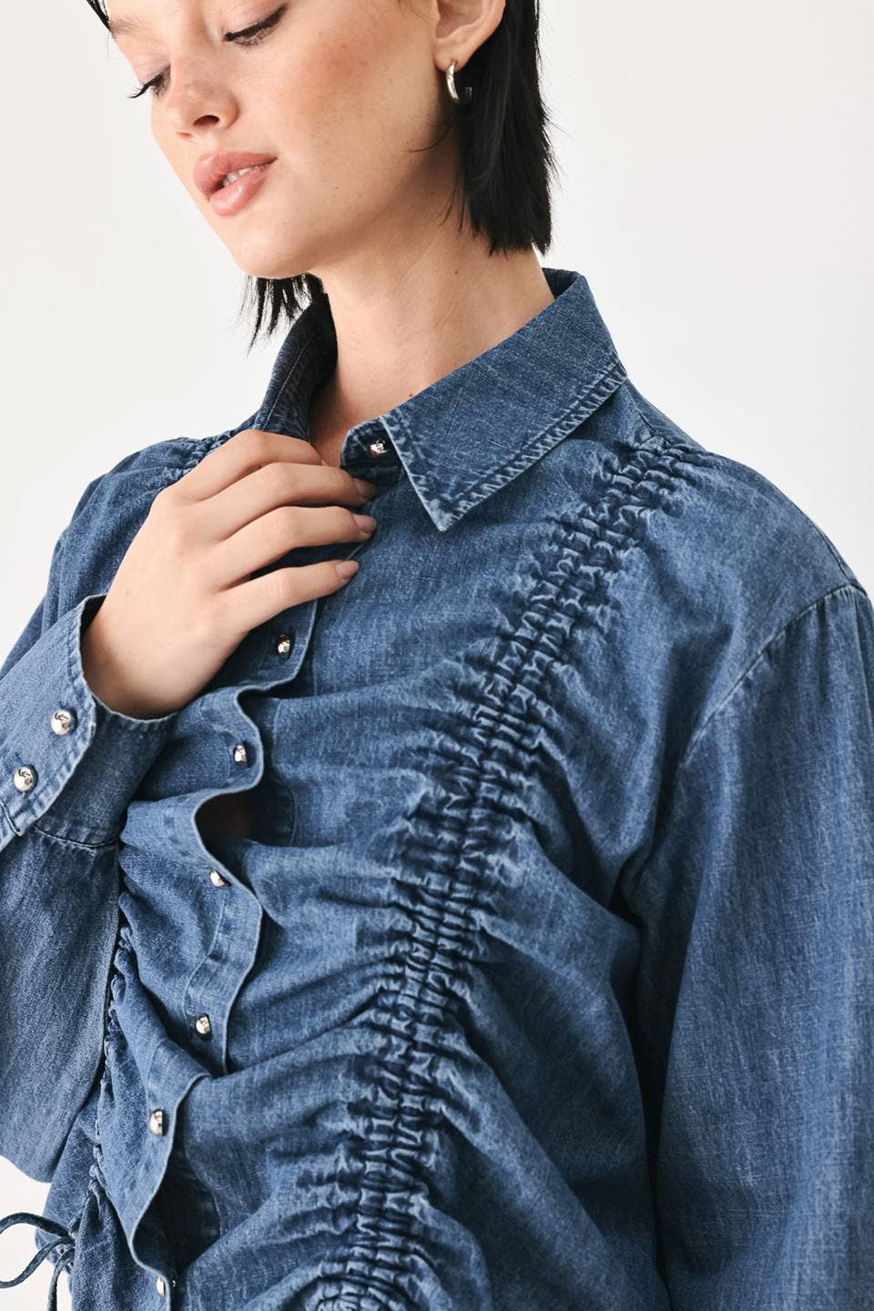 A lightweight denim top