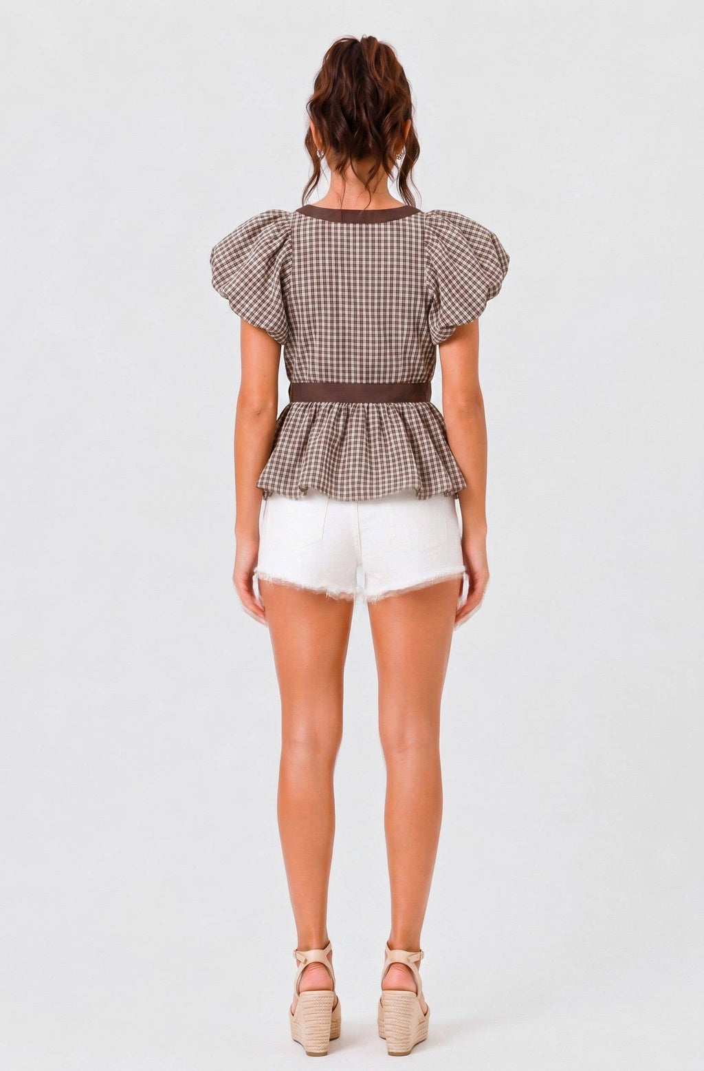 V Neck Bubble Top