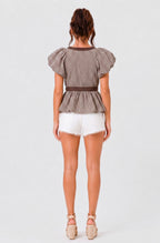 V Neck Bubble Top