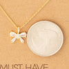 Rhinestone Ribbon Bow Pendant Necklace