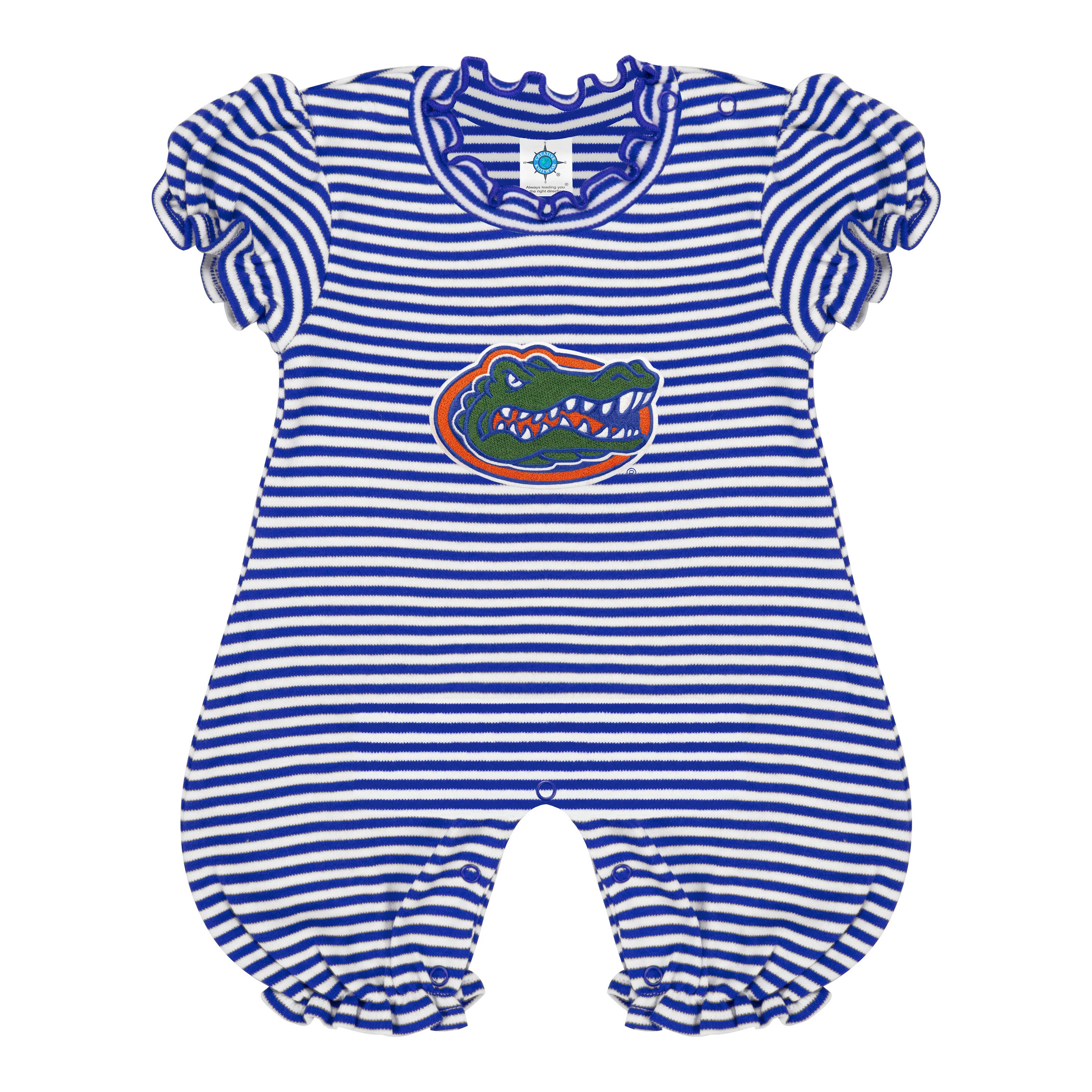 Florida Gators Striped Infant Puff Sleeve Romper