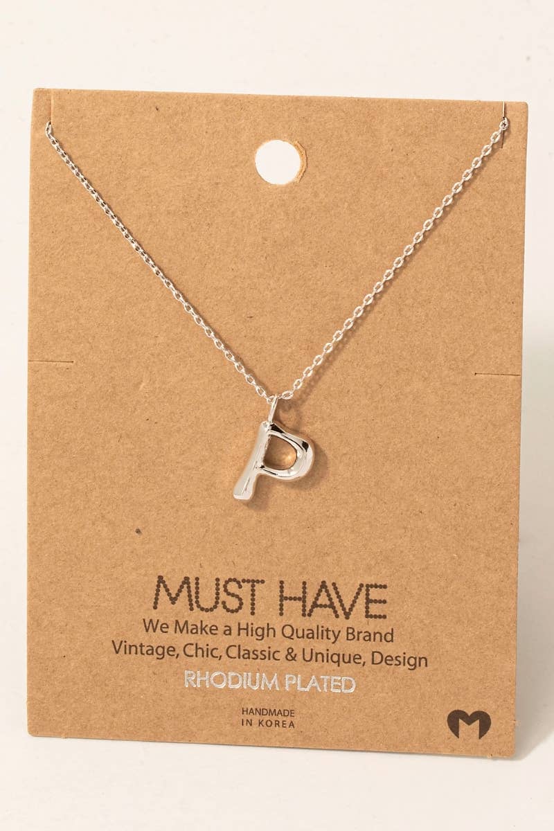 Gold Dipped Bubble Letter Pendant Necklace