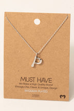 Gold Dipped Bubble Letter Pendant Necklace