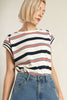 A striped knit top - FT1485 NAVY MULTI