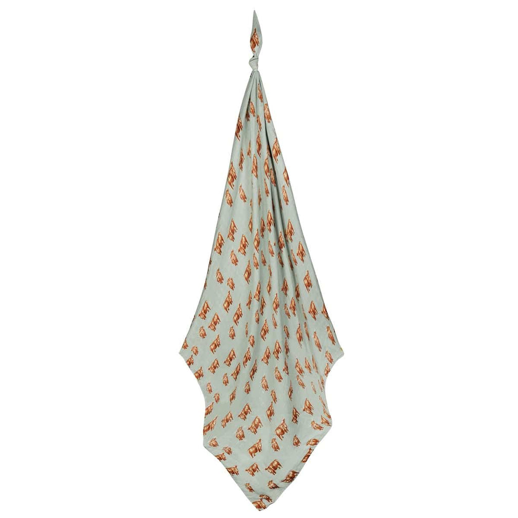 Highland Cow Muslin Swaddle Blanket