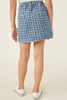 Girls Houndstooth Print Denim Skirt