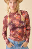 Floral Printed Long Sleeve Mesh Top - Little Jill & Co.