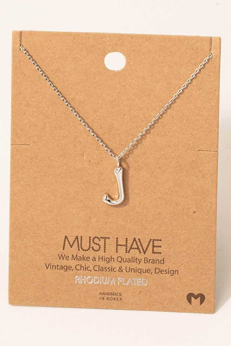 Gold Dipped Bubble Letter Pendant Necklace