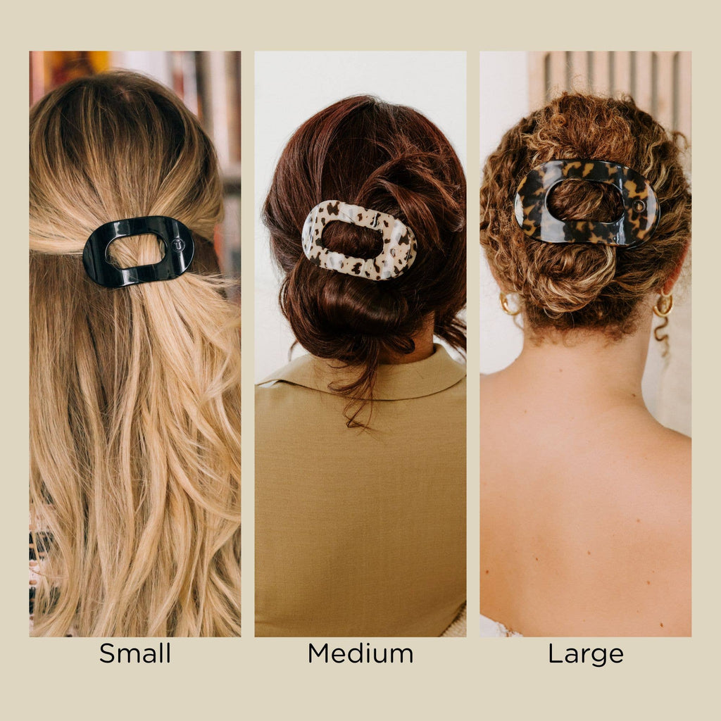 Flat Round Hair Clip | Small | Truly Taupe Quilted