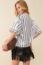 Game Day Tunic Top White/Black - Little Jill & Co.