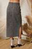 SS3503 SIDE SLIT PENCIL DENIM LONG SKIRT