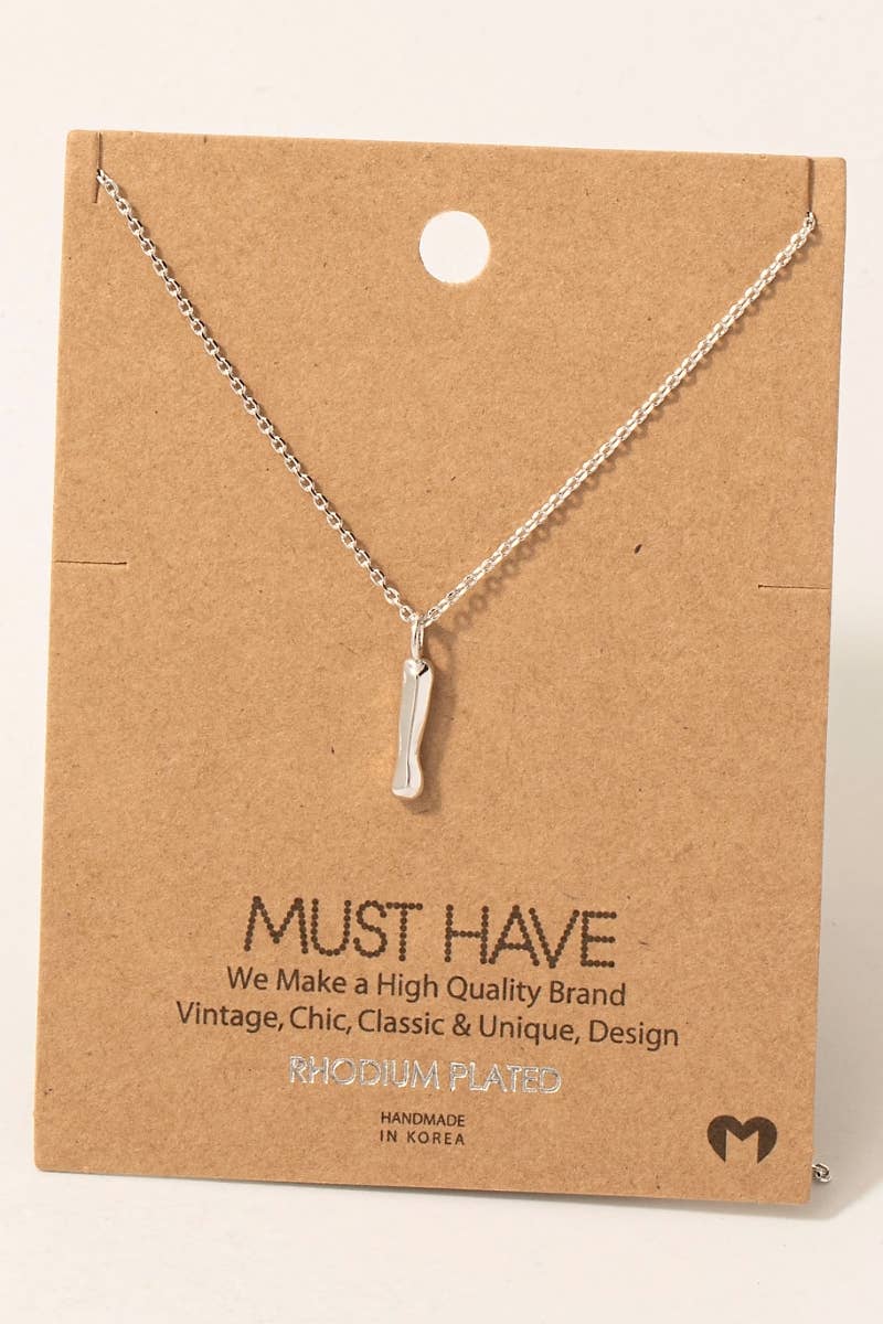 Gold Dipped Bubble Letter Pendant Necklace