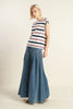 A striped knit top - FT1485 NAVY MULTI