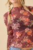 Floral Printed Long Sleeve Mesh Top - Little Jill & Co.