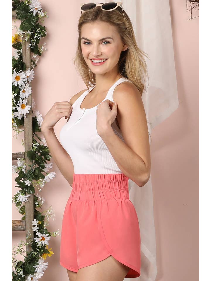 SMOCKING HIGH WAIST BAND COMFY SHORTS - Little Jill & Co.