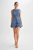 Ladies Denim Sleeveless Tank Top and Shorts Sets 16881