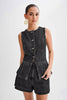 Ladies Denim Sleeveless Tank Top and Shorts Sets 16881
