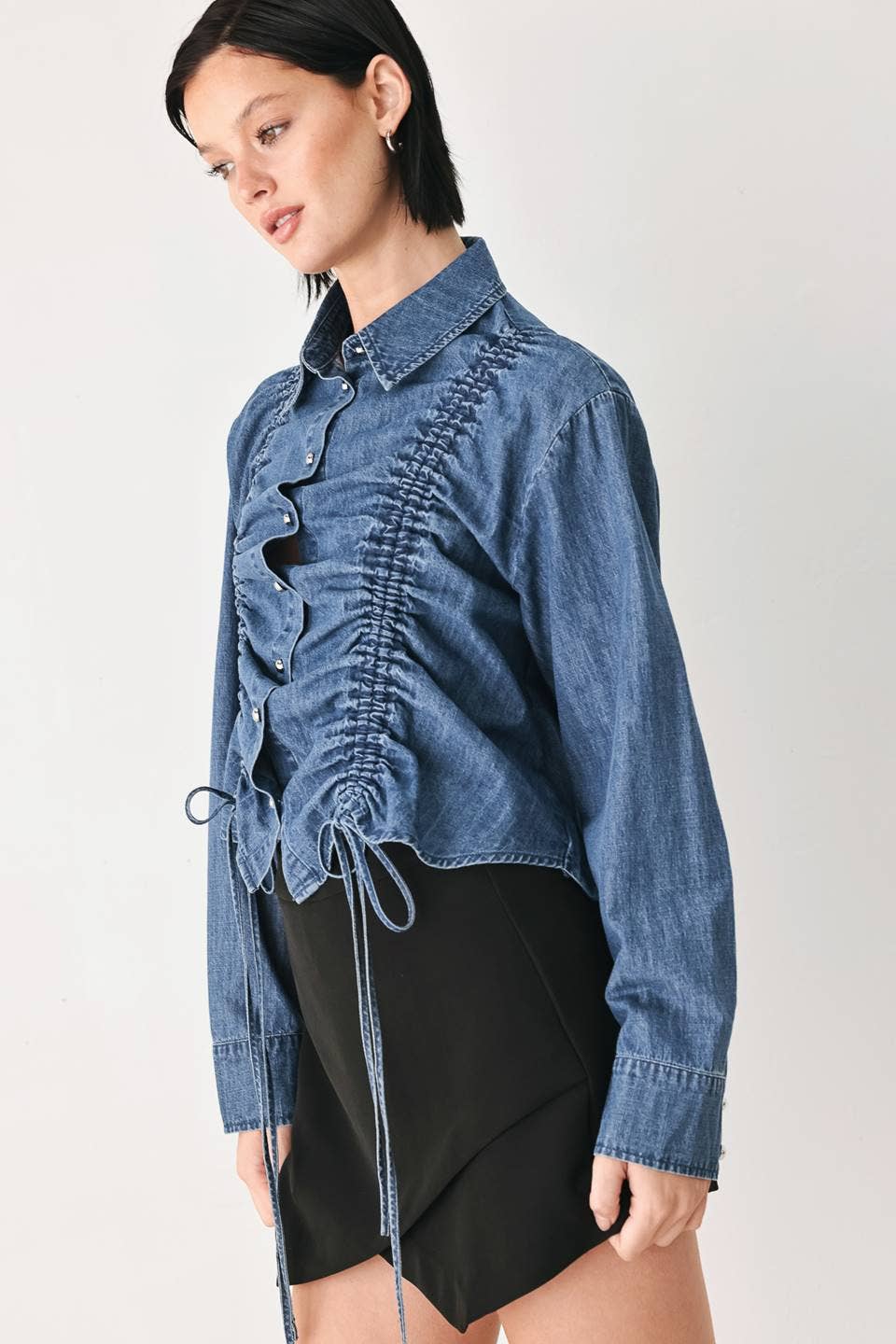 A lightweight denim top