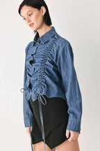 A lightweight denim top