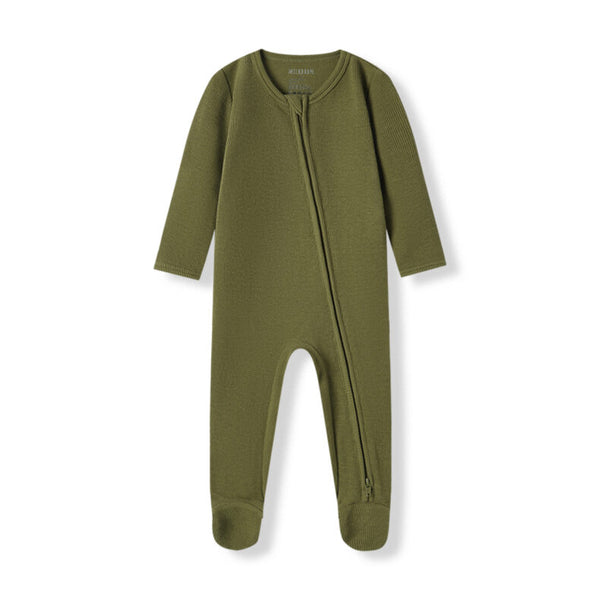 Waffle Zip Footed Romper