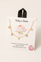 Gold Dipped Bride Charms Chain Necklace